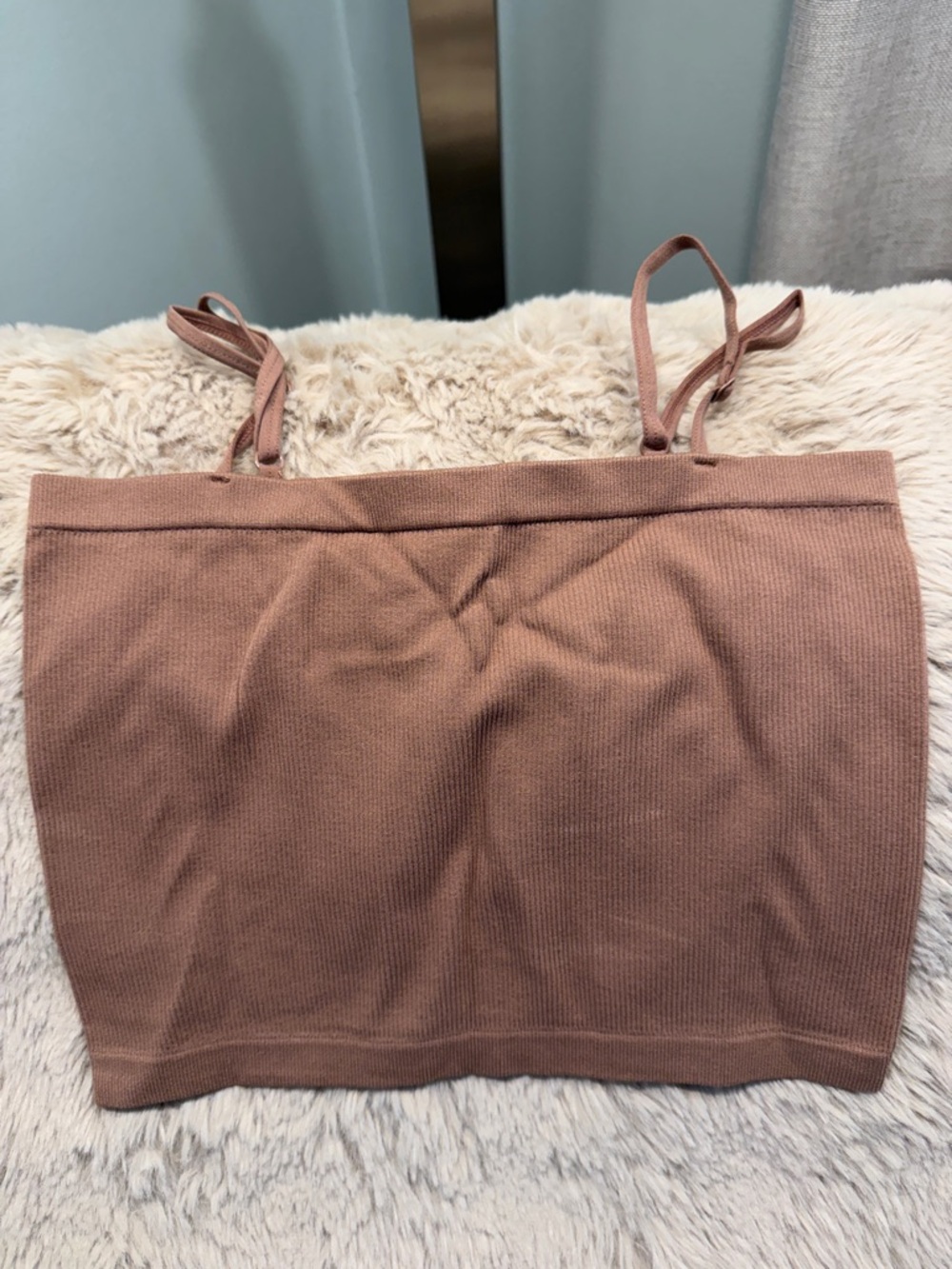 Bozzolo Cropped Tank Top in Warm Brown